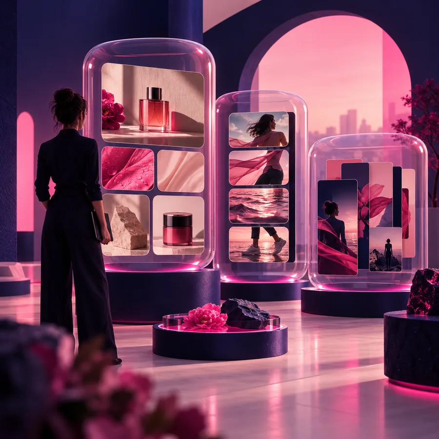Feature scene illustrating review of an ad creative