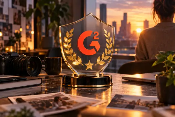 G2-Leader-Abzeichen im Referenzlayout.